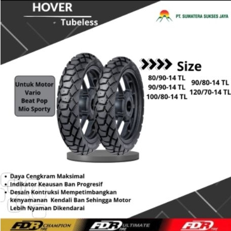 FDR BLTL HOVER RING 14 Ban Luar motor Tubeless
