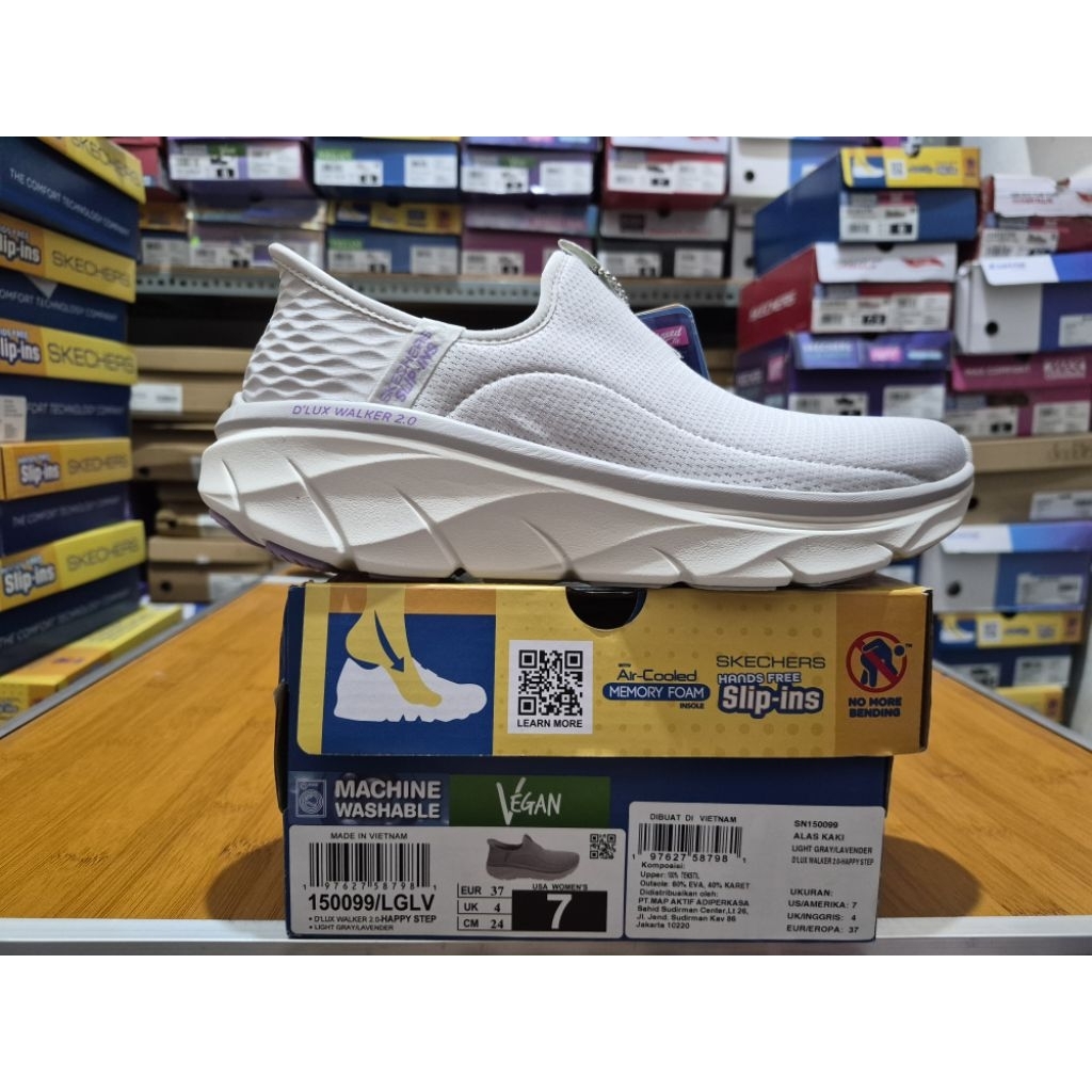 New Special Edition Skechers D'Lux Walker 2.0 Happy Step Slip Ins Shoes Womens 150099/LGLV Original 