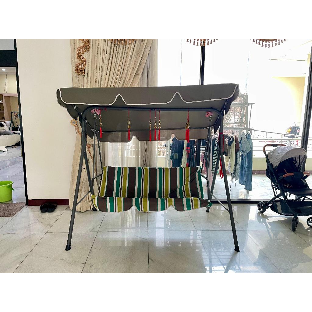 Kursi Ayunan Gantung Ayunan Tempat Tidur Ayunan Besi Fullset Tiang kanopi Teras Outdoor Model Minima