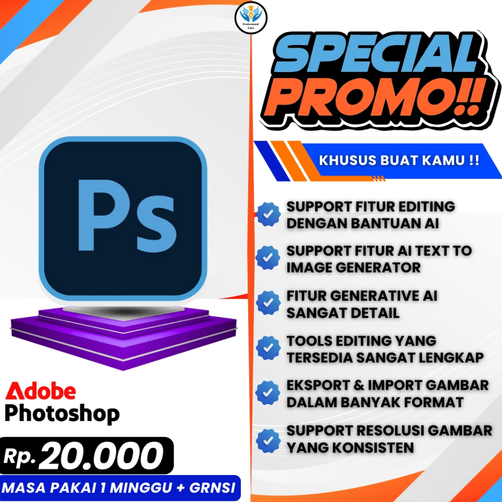 PHOTOSHOP 4000 CREDIT AI GENERATIVE FILL - TOOLS EDITING BERBASIS AI