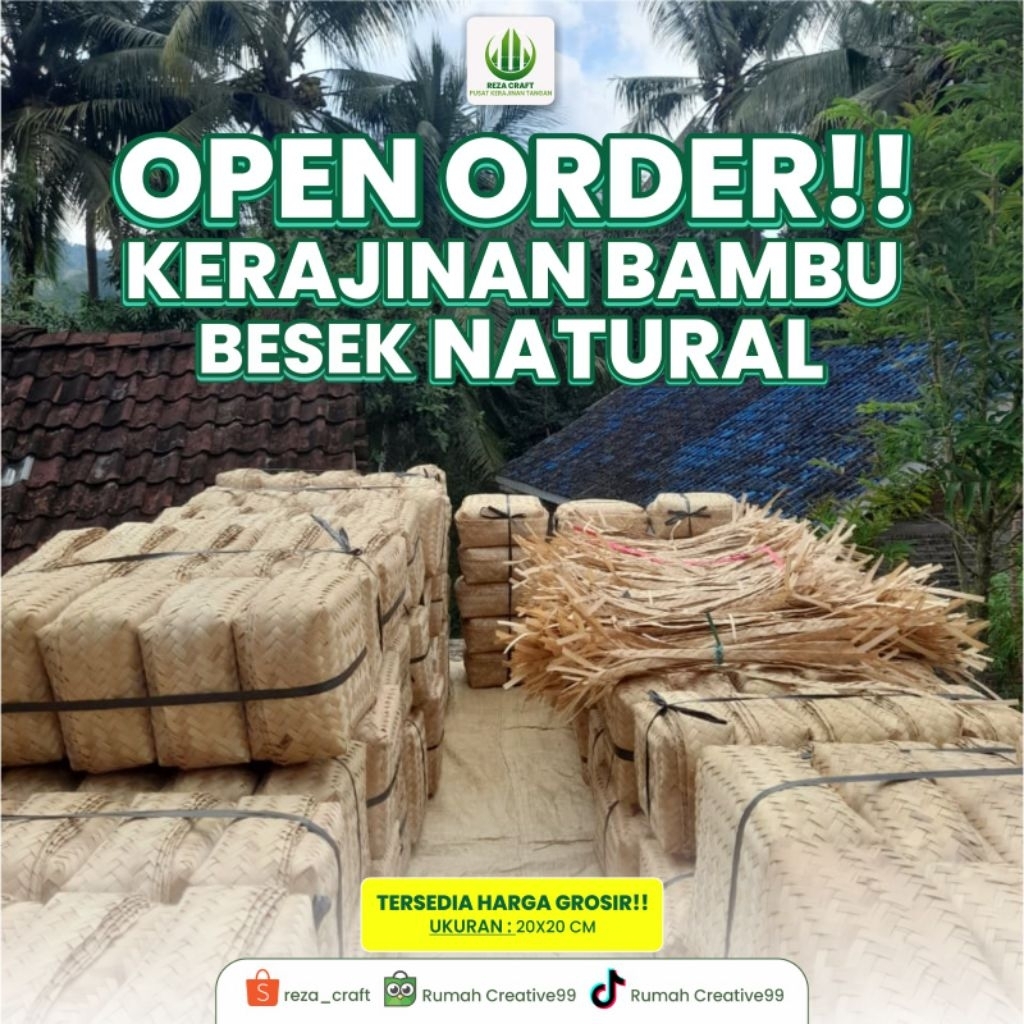 BESEK KUALITAS SUPER |HAMPERS Besek Bambu 20x20 Grosir Berkualitas  |Box Catering Makanan |HAMPERS G
