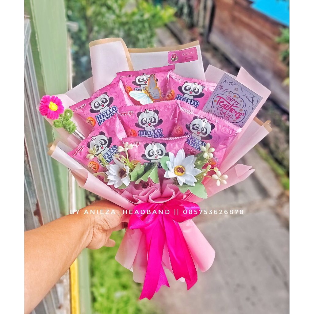 Buket snack, buket pink