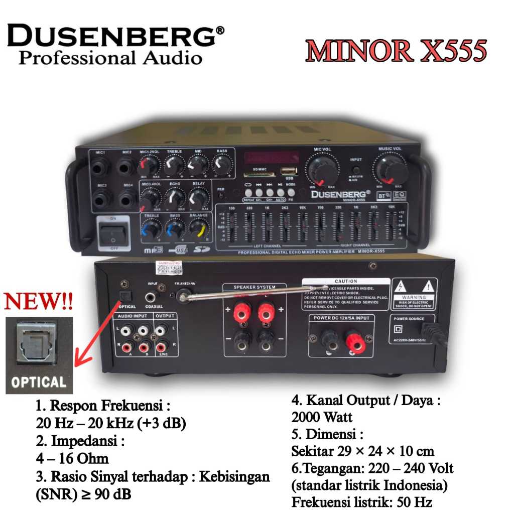 Amplifier DUSENBERG MINOR X555 | Bluetooth Karaoke SMART TV YOUTUBE