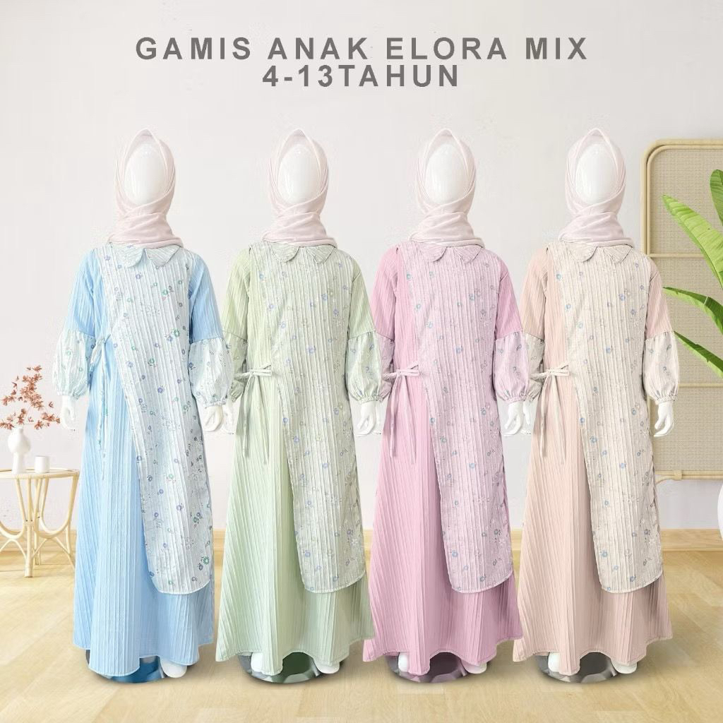 GAMIS ANAK PEREMPUAN 2-10Tahun BAJU MUSLIM ANAK CEWE KEKINIAN