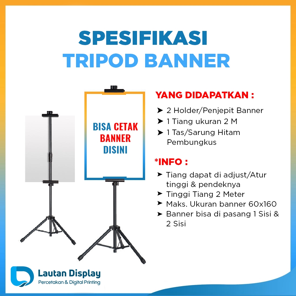Tripod Banner 2 Sisi Standing si Stand Banner Berdiri