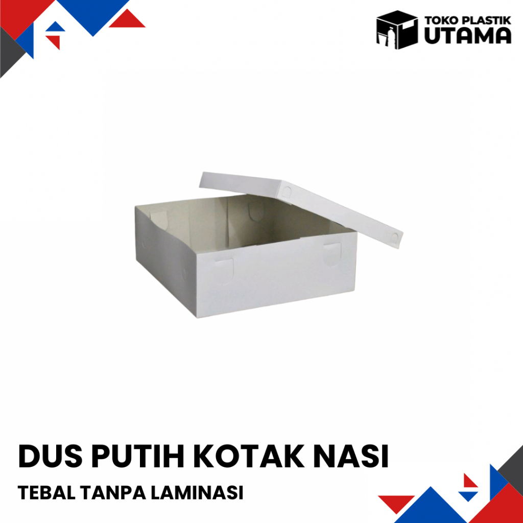 Dus Putih Kotak Nasi Tebal Tanpa Laminasi