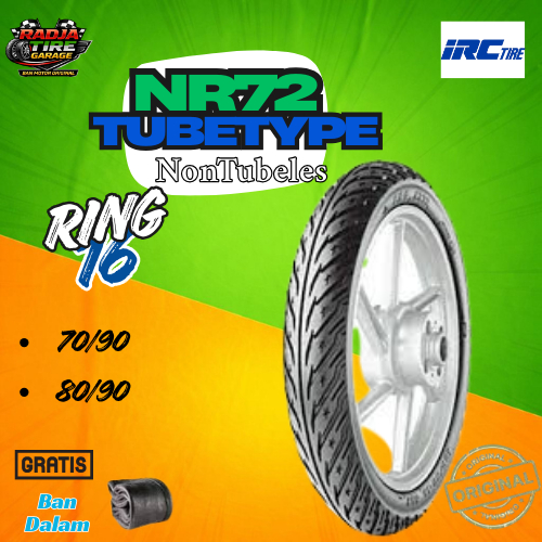 Ban Motor IRC NR72 Ring 16 Non Tubeless – 70/90 80/90 | Gratis Ban Dalam