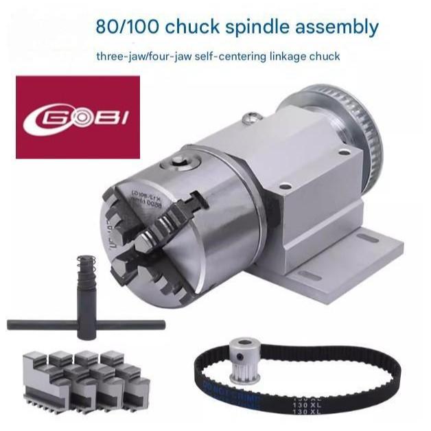 Machine spindle assembly machine 80 Three four jaw Spindle Bubut Mini (8814)
