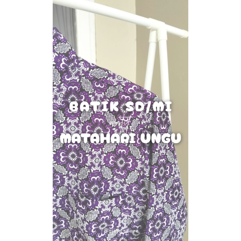Baju Seragam Batik SD/MI Motif Matahari Ungu