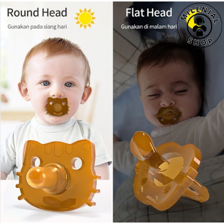 Dot Empeng Bayi 1 set NEWBORN / Empeng Bayi Silikon Lembut dengan Rantai dan Kotak