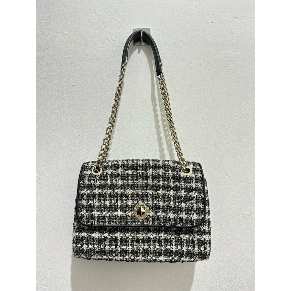 PL Kate Spade Natalia Tweed Medium Flap Shoulder Bag