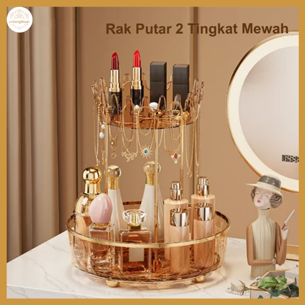 Rak Kosmetik Aesthetic - Tempat Make Up / Rak Perhiasan Kalung Cincin Anting Gelang