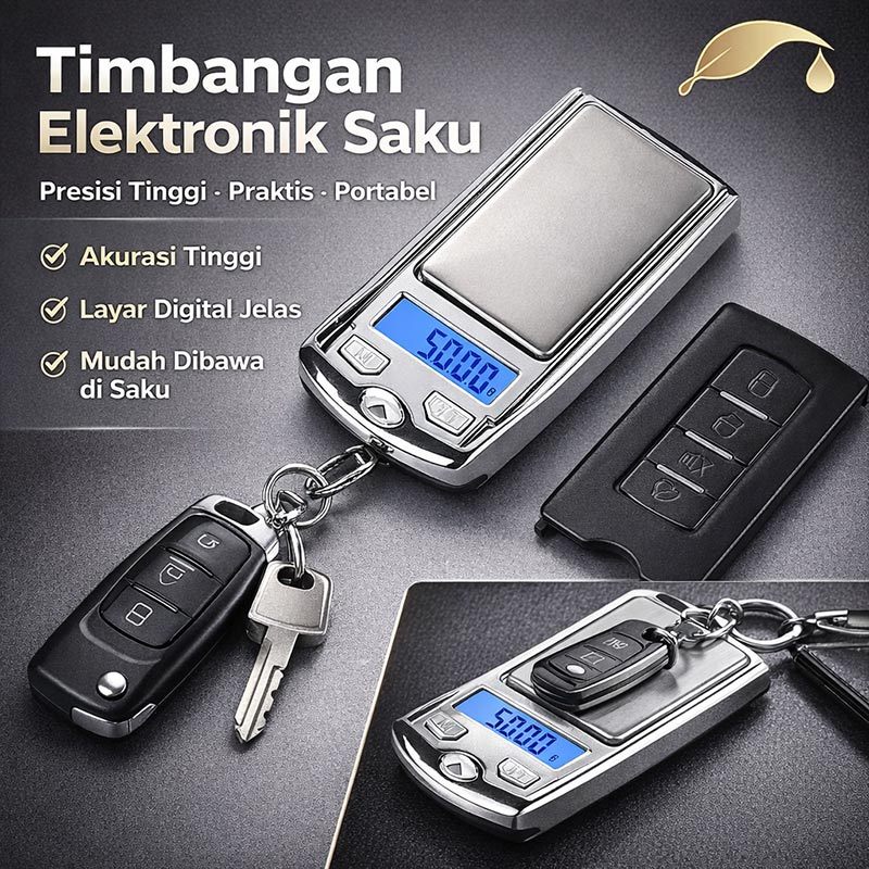 Timbangan Saku Elektronik Portabel, Cocok untuk Kunci Mobil / Timbangan Digital Perhiasan Emas, Timb