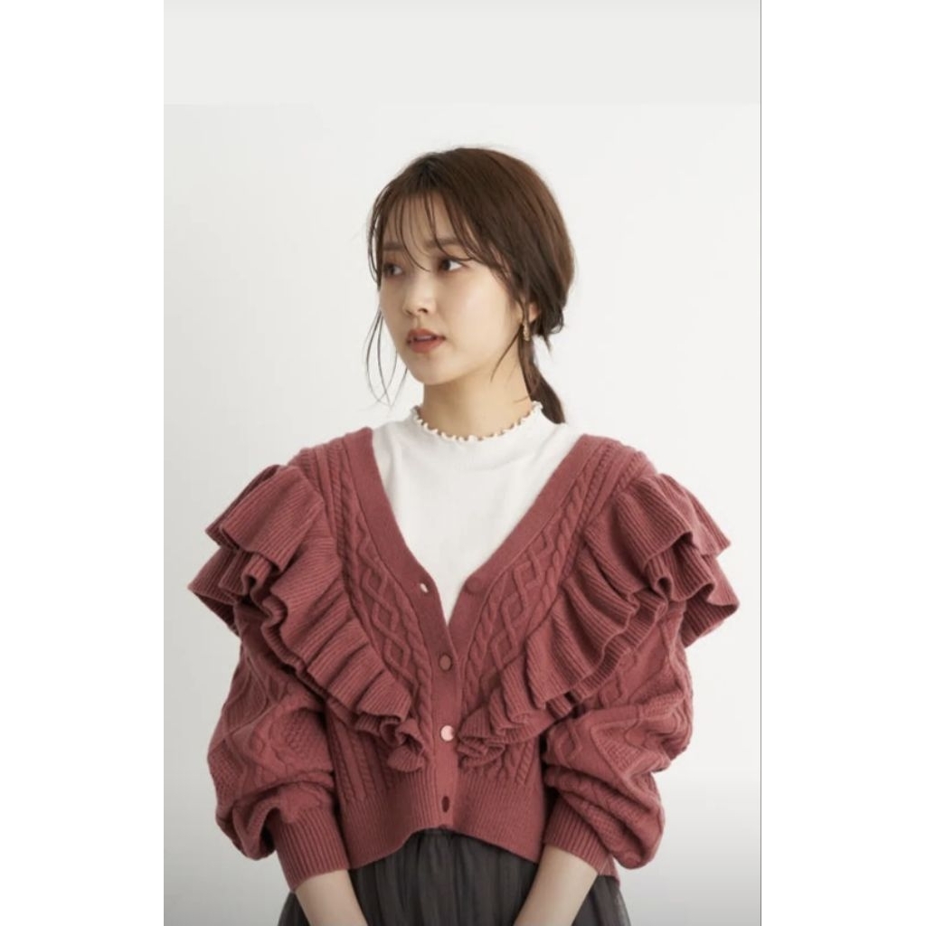 cardigan rajut ruffle Earth Music Ecologi