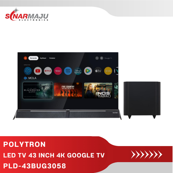 LED TV 43 INCH POLYTRON GOOGLE TV 4K UHD PLD-43BUG3058