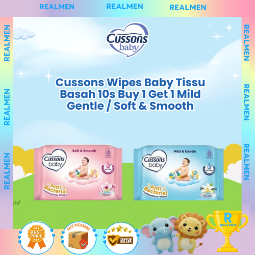 CUSSONS BABY Wipes 10s / Tisu Basah / Tisu Basah Bayi / BUY 1 GET 2