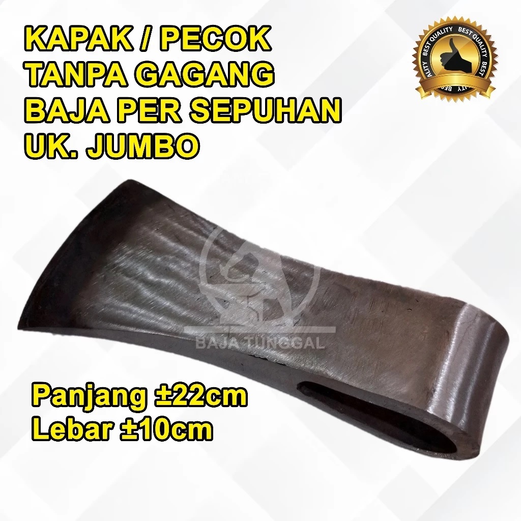 Kapak Bilah Pemotong Kayu (Tanpa Gagang) JUMBO Full Baja Sepuhan Untuk Tukang Kayu dan Kebun