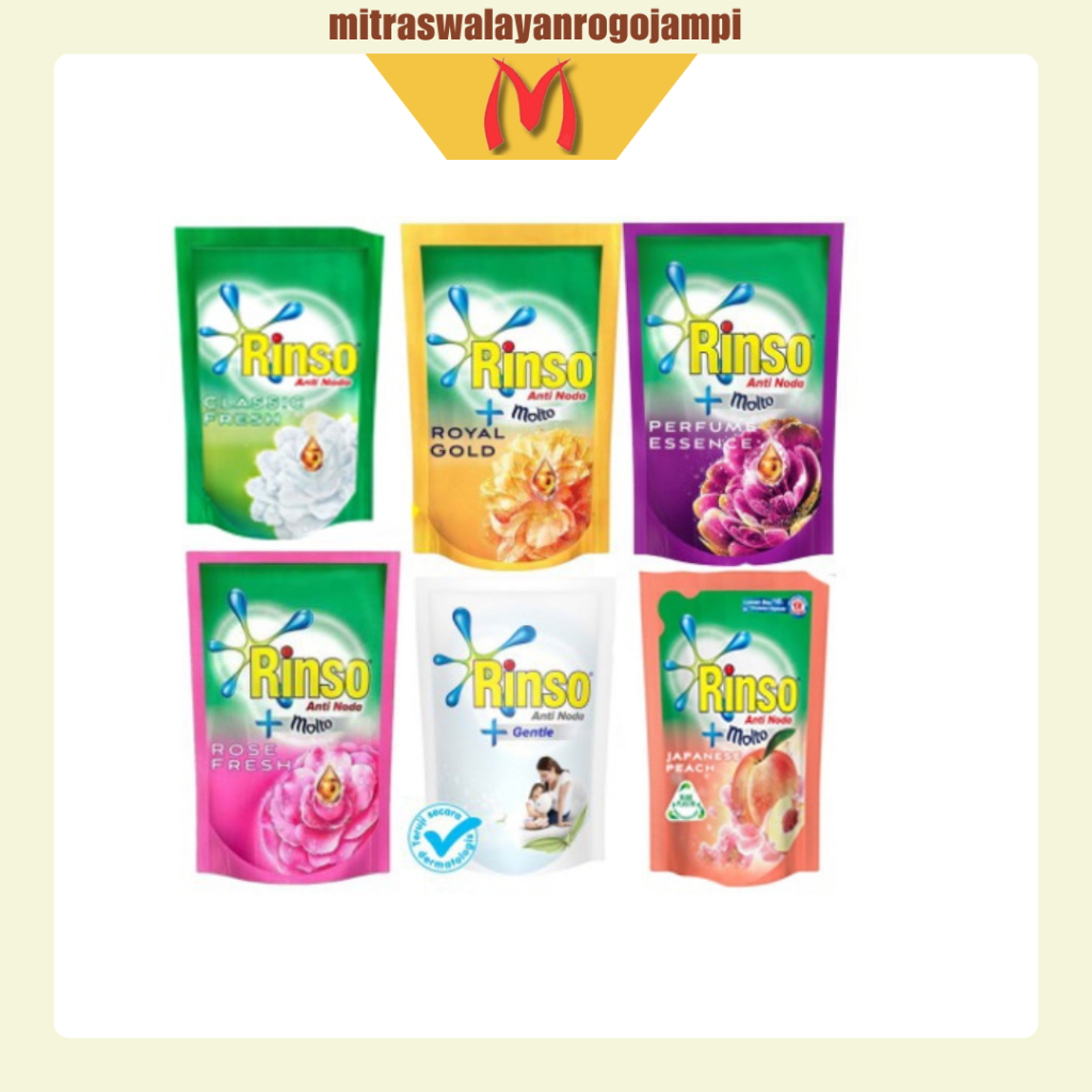 RINSO Cair 700ML Classic Fresh / Royal Gold / Perfume Essence / Rose Fresh / Gentle / Japanese Peach