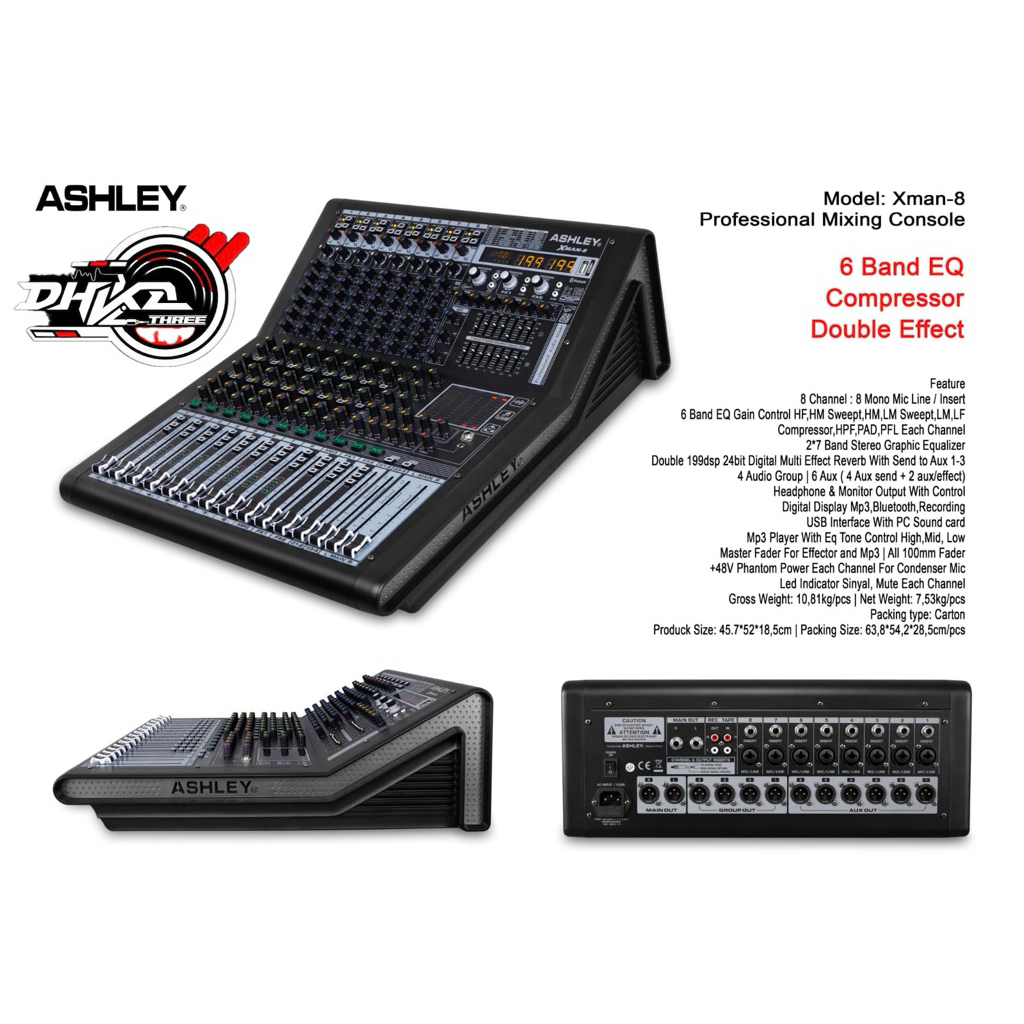 MIXER ASHLEY XMAN-8 BARU 8 CHANNEL / Mixed Ashley Xman 8 Baru 8 Channel / mixer ashley xman 8 baru 8