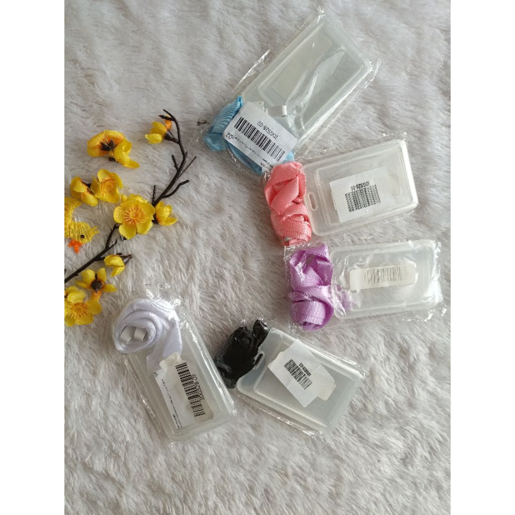 Tempat ID Card Polos Dengan Lanyard untuk Flazz Emoney Kartu Kerja | Card Holder | Tempat Kartu