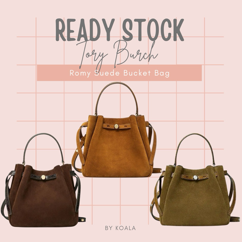 Tas Tory Burch Romy Suede Bucket Bag