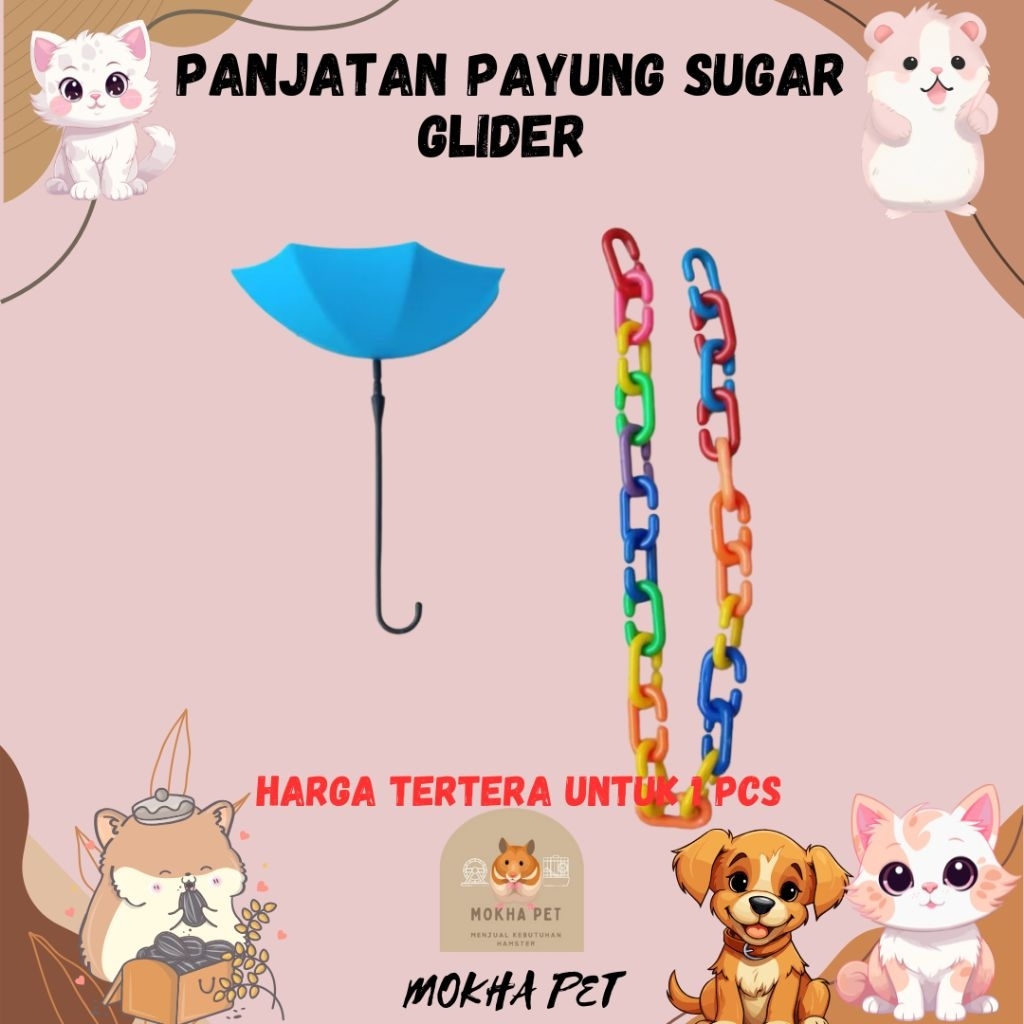 Mainan Glide to Owner Sugar Glider ||panjatan payung sugar glider terbang tangan owner