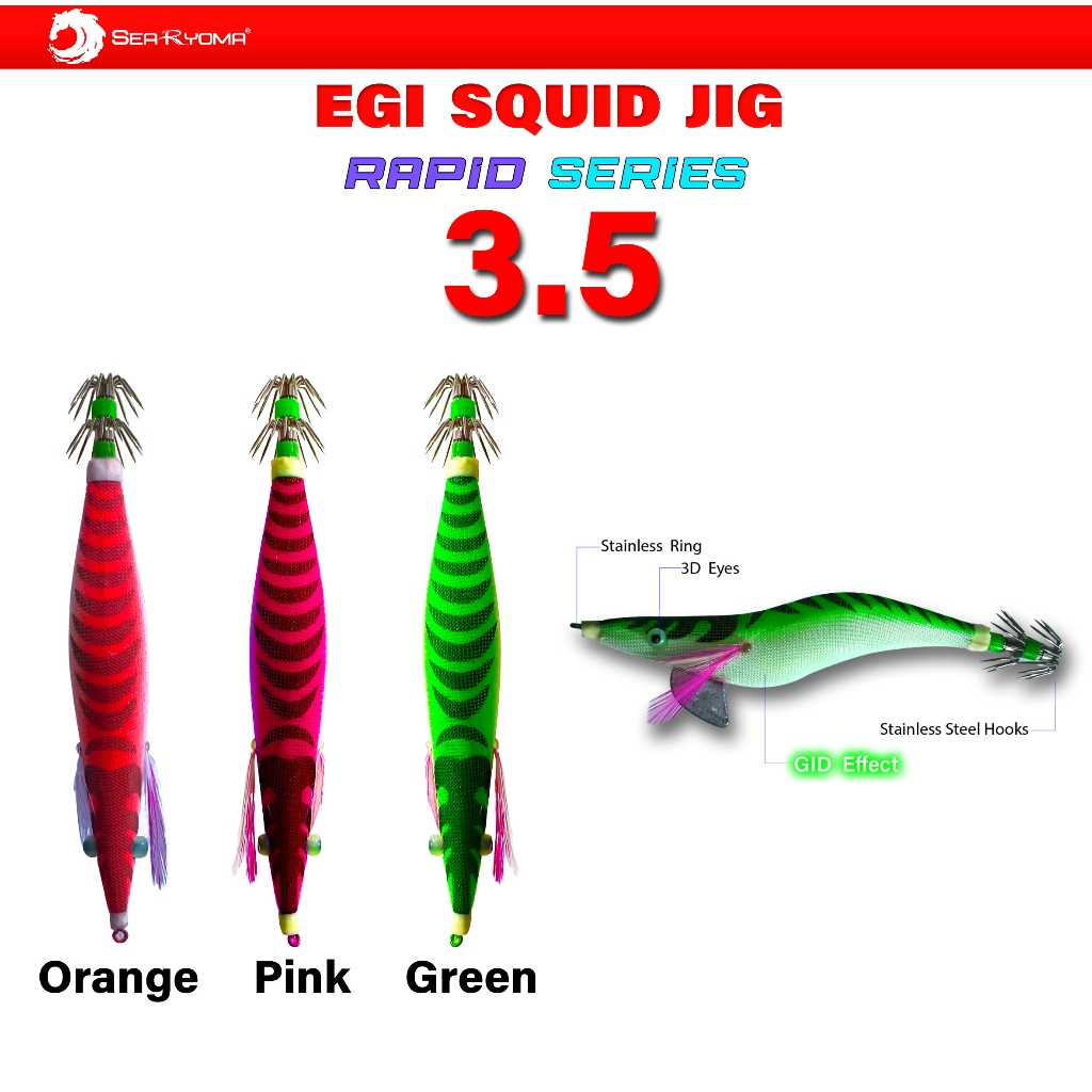 SeaRyoma Rapid Egi Squid Jig 3.5 - Umpan pancing cumi Egi 3.5