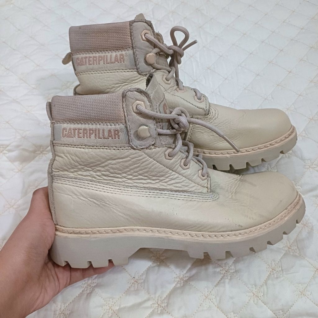 Caterpillar Colorado Women's Ankle Boots in Beige/Pink Nubuck | Sepatu Wanita CAT Not Timberland Eng