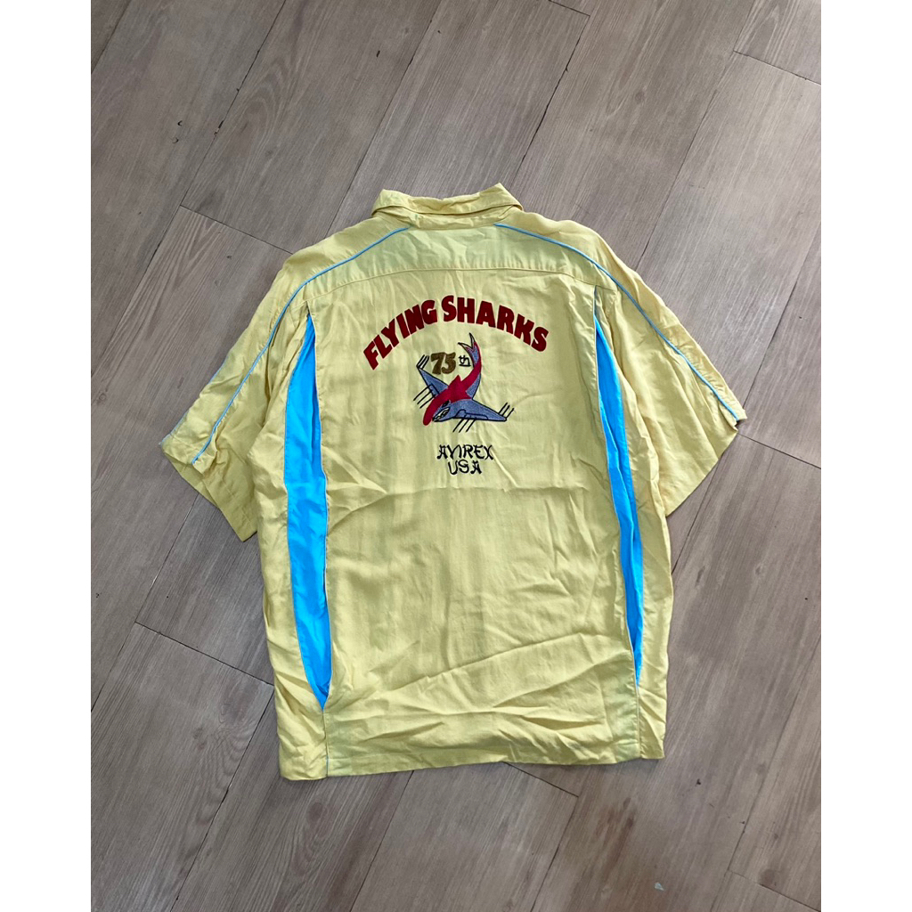 VINTAGE AVIREX FLYING SHARKS MILITARY SHIRT
