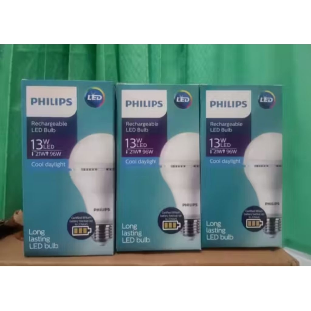 PAKET 3 PCS LAMPU PHILIPS EMERGENCY 13 WAT CAHAYA PUTIH LAMPU OTOMATIS