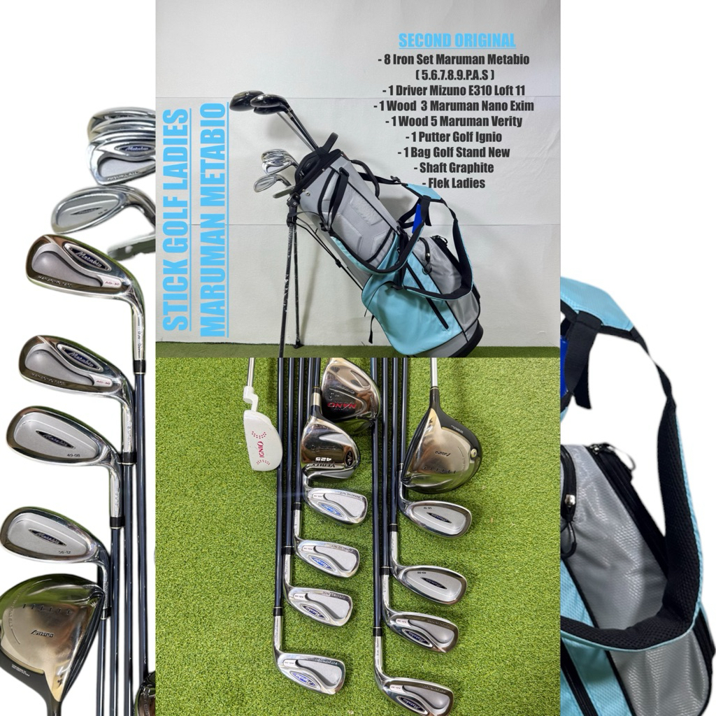 Set Stick Golf Ladies Maruman Metabio Set Second Original