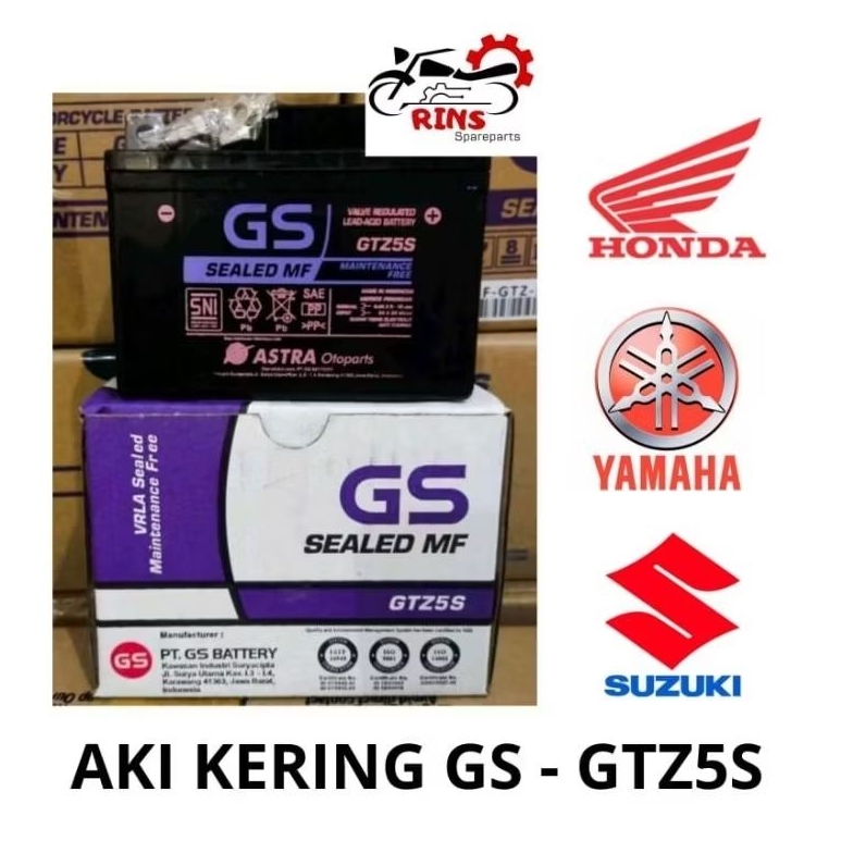 AKI KERING GTZ5S ORIGINAL -AKI KERING MOTOR MATIC HONDA SCOOPY,BEAT,VARIO