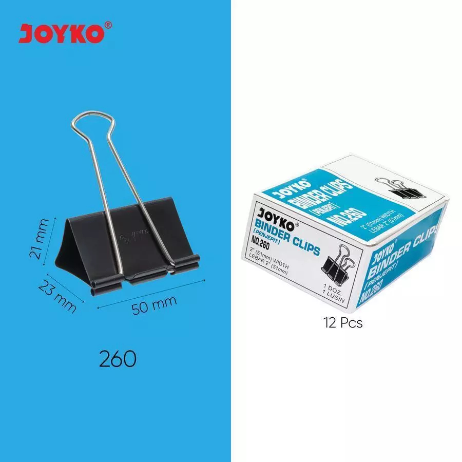 Binder Clips JOYKO No. 280 Klip Kertas Besar [1 Pcs]