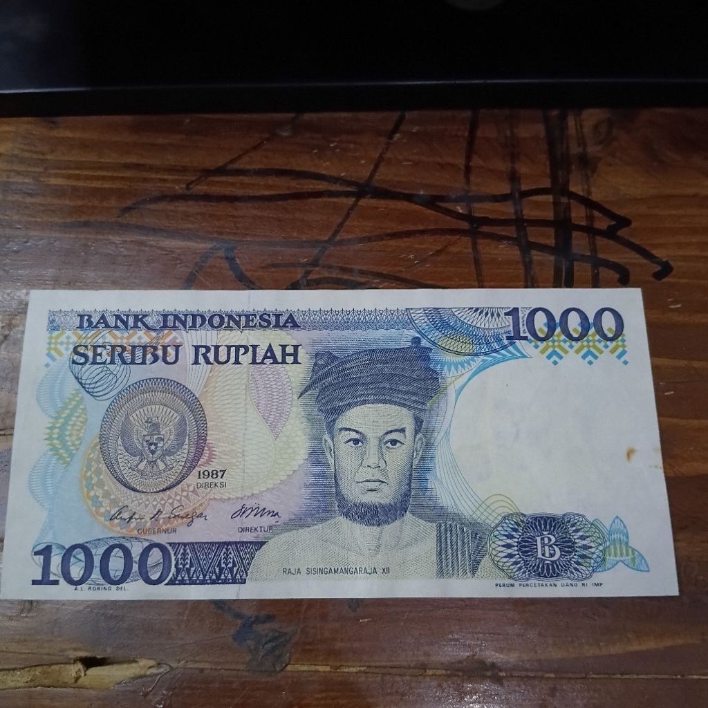 Uang kuno 1000 sisingamangaraja xii bekas edar