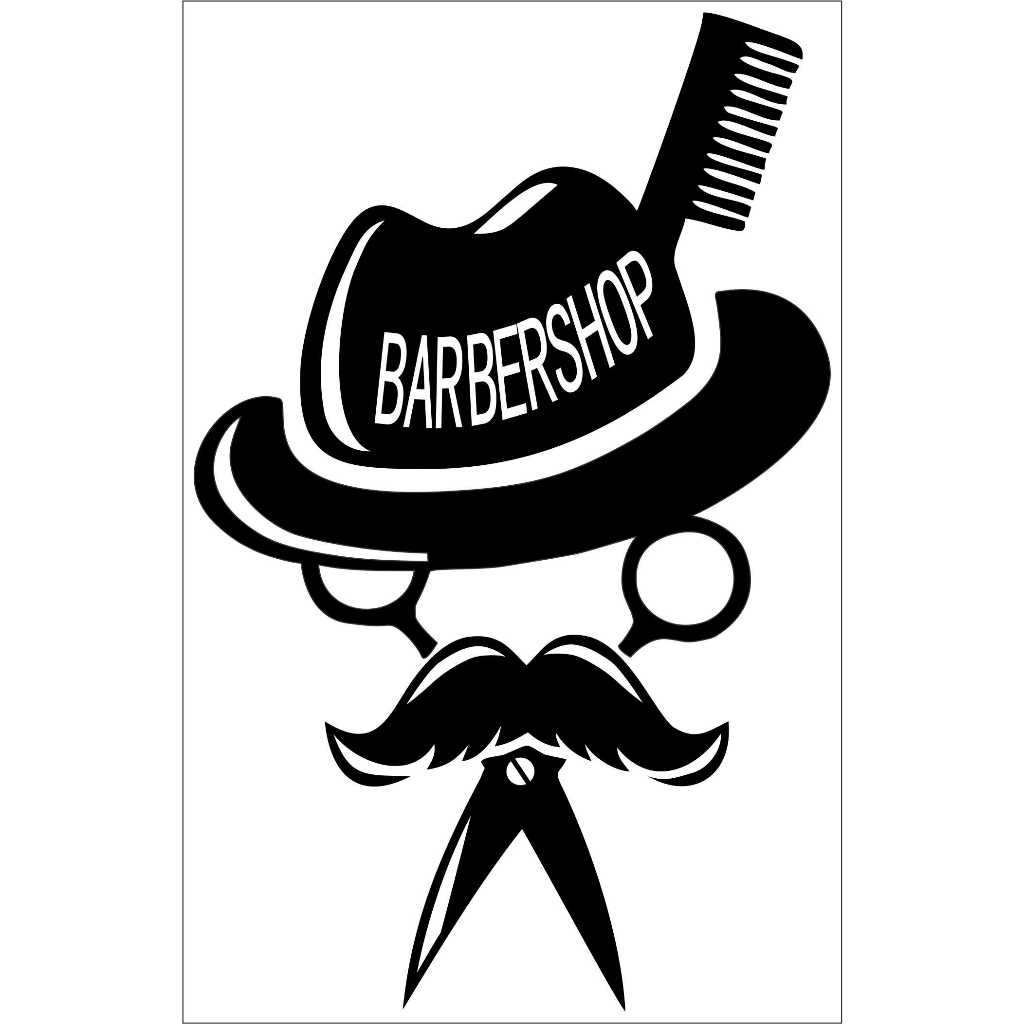 stiker cutting barbershop stiker kaca dan dinding barbershop
