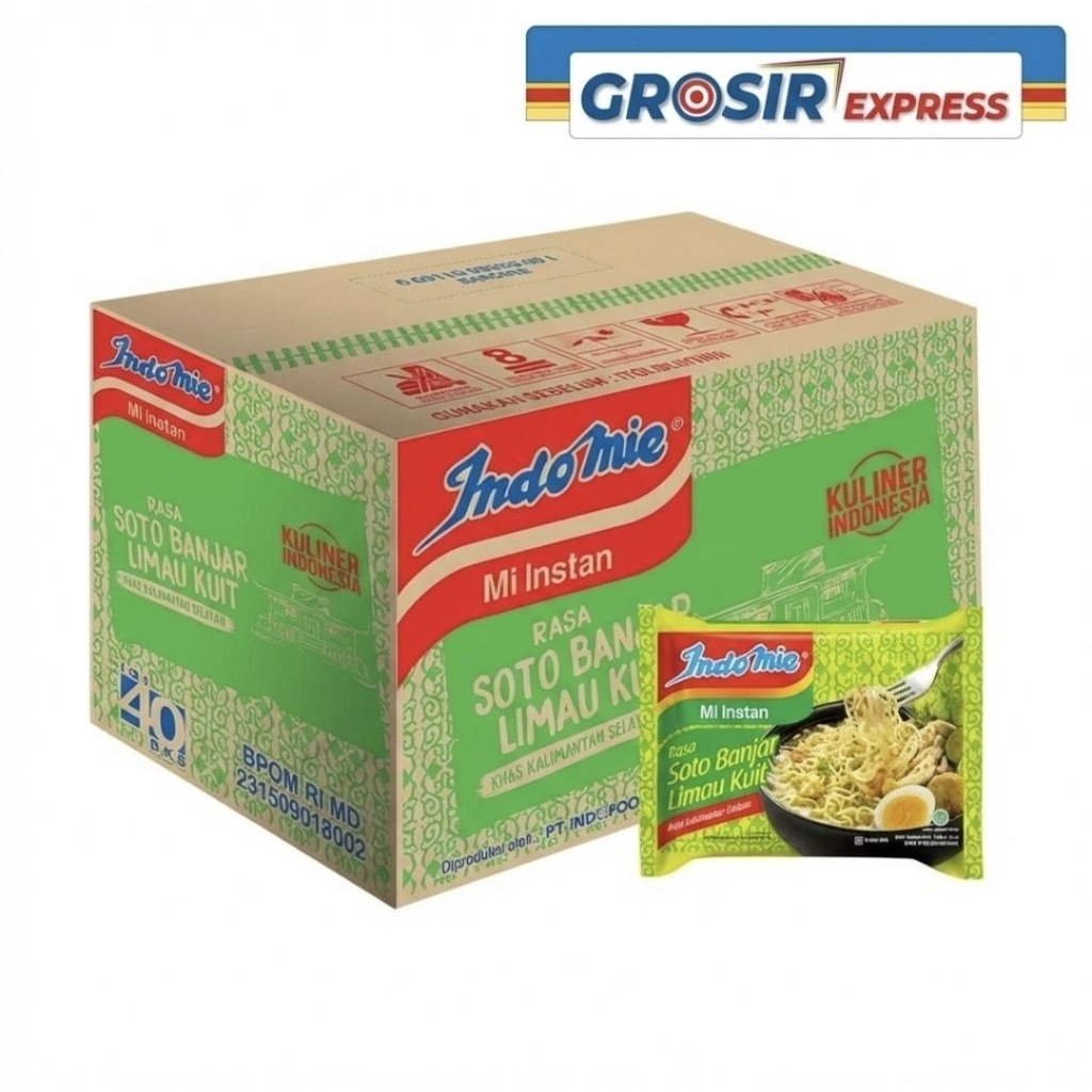 [Grosir 1 dus/box] Indomie Soto Banjar Limau Kuit Khas Kalimantan (Isi 40 pcs) - Mie Instan Kuah Seg