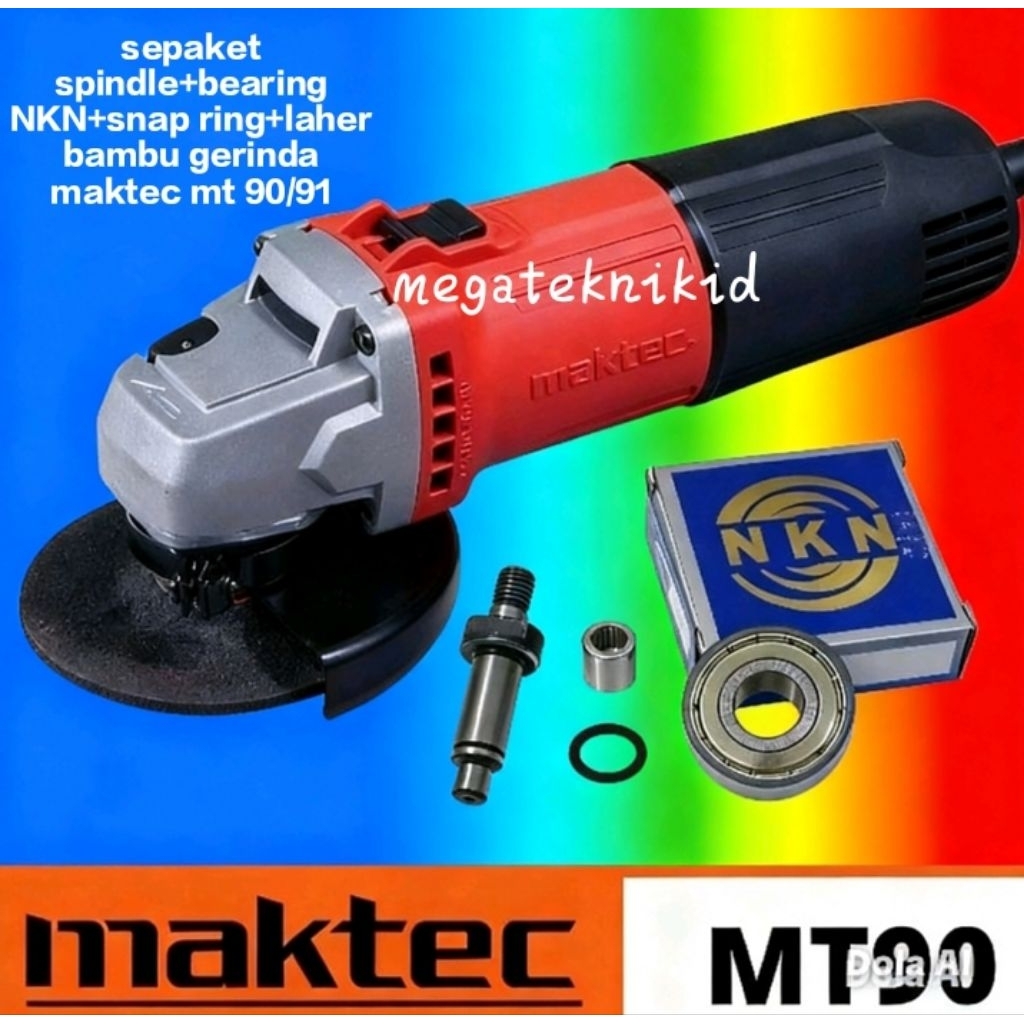sepaket spindle+bearing NKN+snap ring+laher bambu gerinda maktec mt 90/91