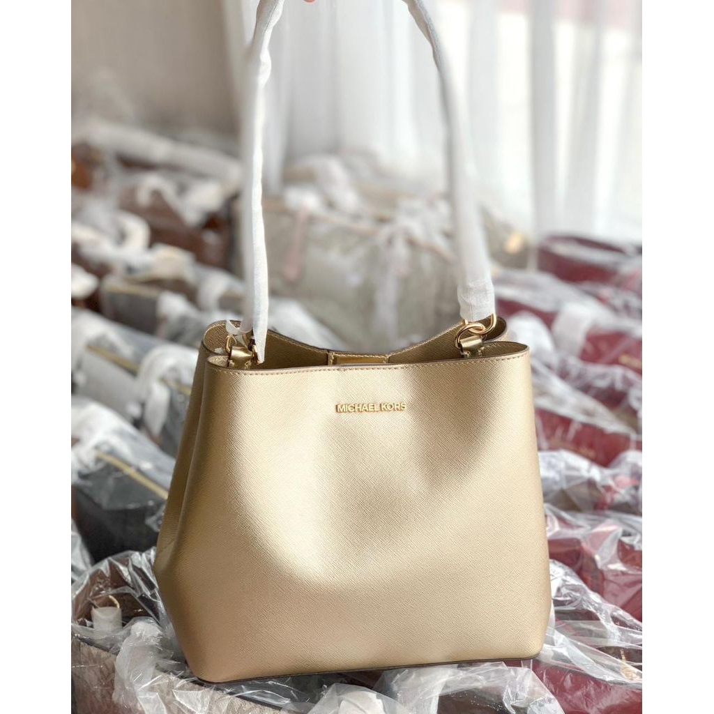 tasMk Pratt Shoulder Bag Pale Gold n