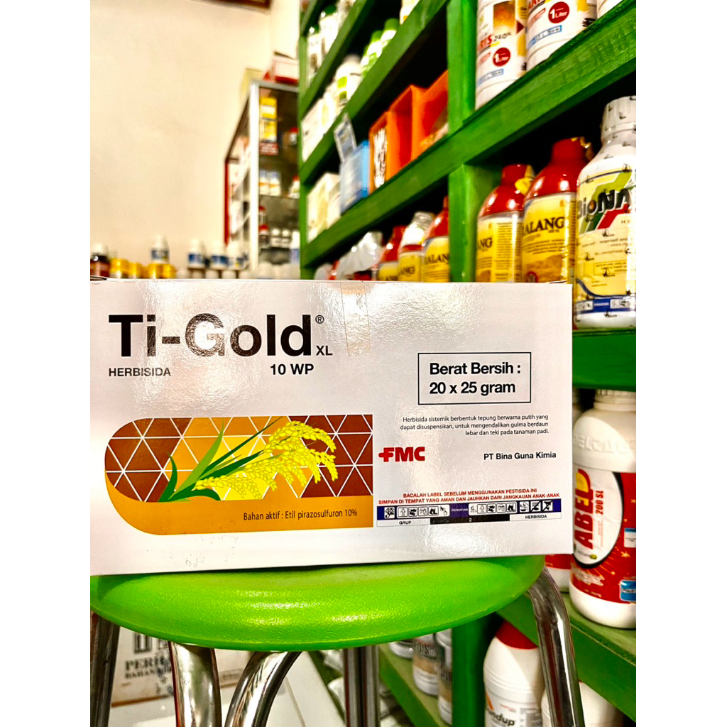 Herbisida Pembeku Biji Padi Ti-Gold 10WP 1 Kotak ( Isi 20 Pack ). Pembeku Biji Gulma