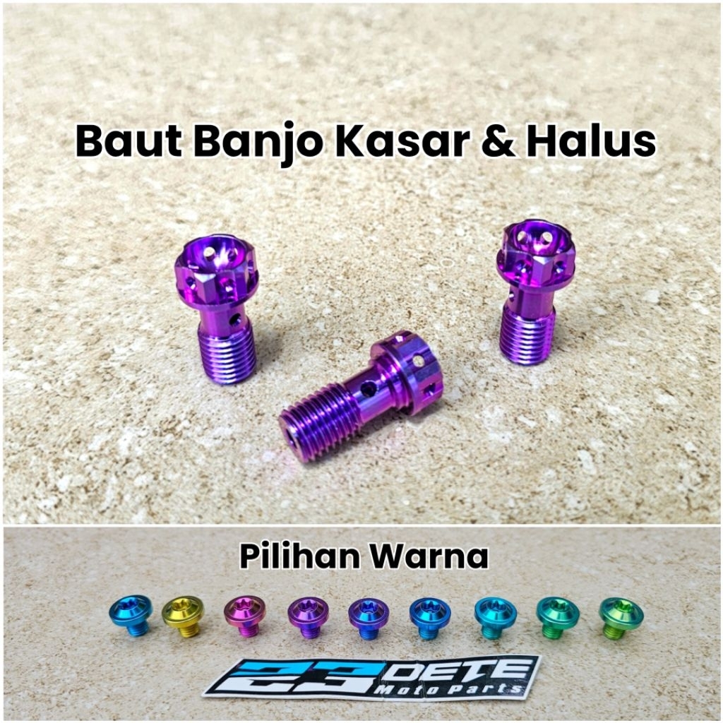 Baut Banjo / Baut Selang Rem Kaliper & Master Rem Titanium Kasar & Halus ( RCB , Brembo, nissin samu