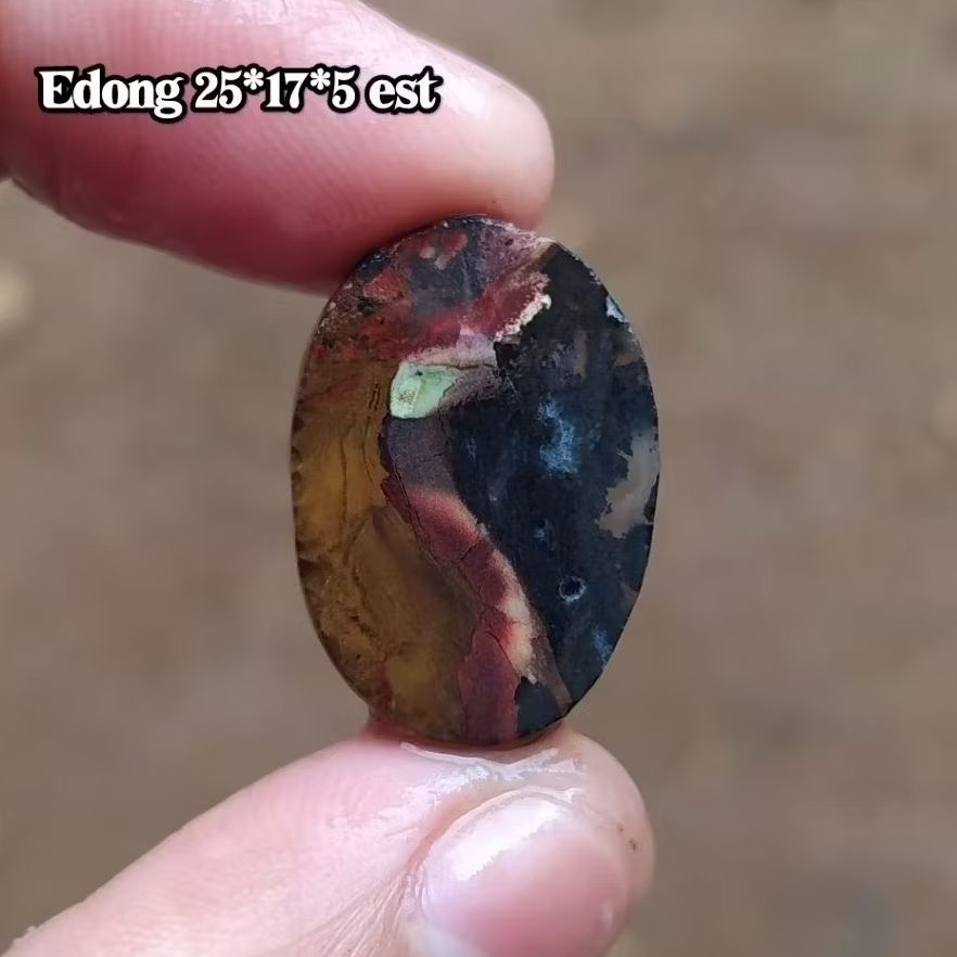 (BISA COD) Bahan Pola Kasar Batu Akik Pancawarna Garut Edong