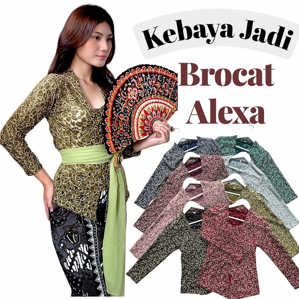 Kebaya Brokat Stretch Alexa || Atasan Wanita Wisuda Brokat Stretchy Cantik Dewasa