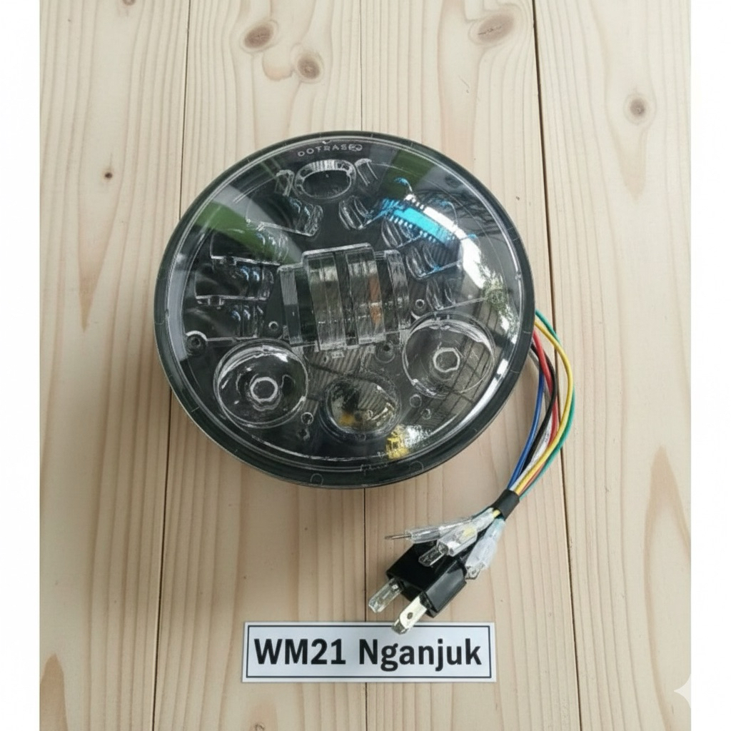 Lampu DAY LED 5.75 Inch Dus Hitam Original Lawasan PnP CB GL Megapro Tiger - Headlamp LED Daymaker 5