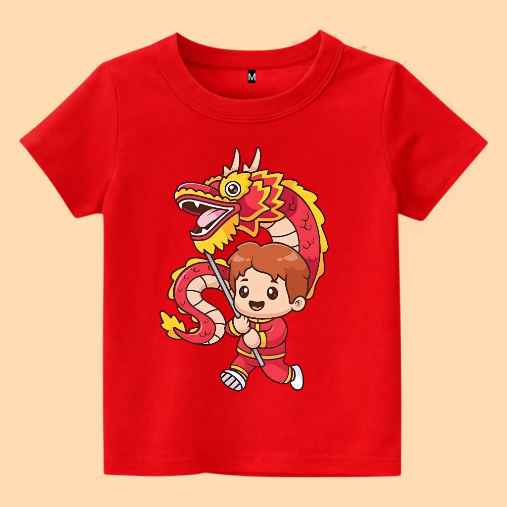 Baju kaos anak barongsai naga lucu