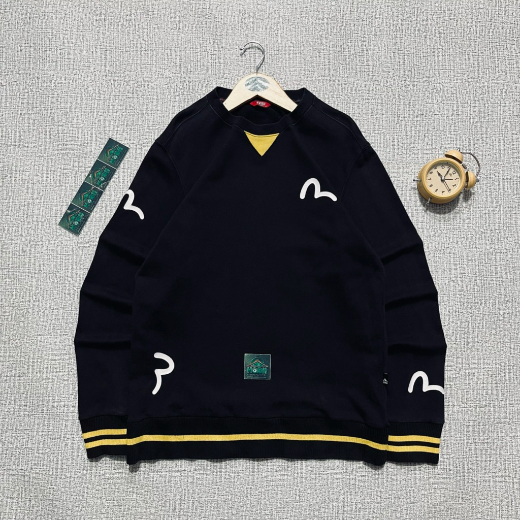 Crewneck Evisu Brand Original 186 Size L | Tracktop | Jacket | Bomber | Hoodie | Outdoor | Atasan