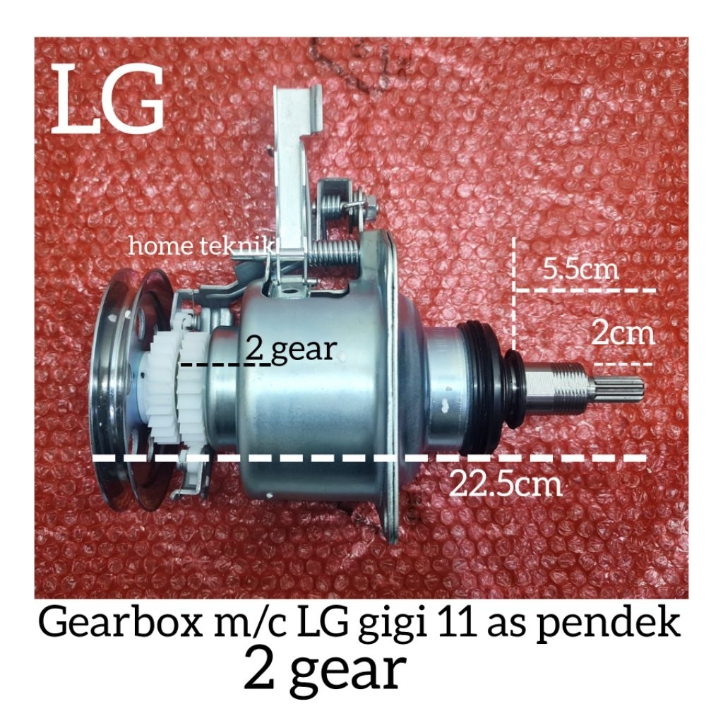 Gearbox mesin cuci LG 7kg-9kg 2 gear as pendek Baru