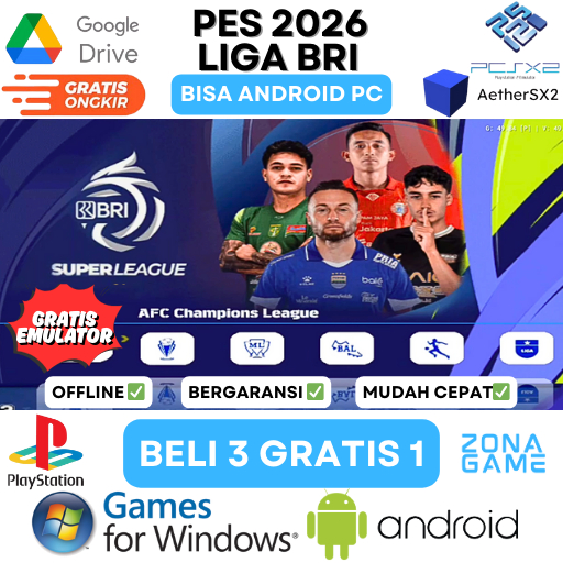 Game PC PES 2026 - Liga BRI PS2 | Bisa di Android / PC + Emulator | BELI 3 Gratis 1