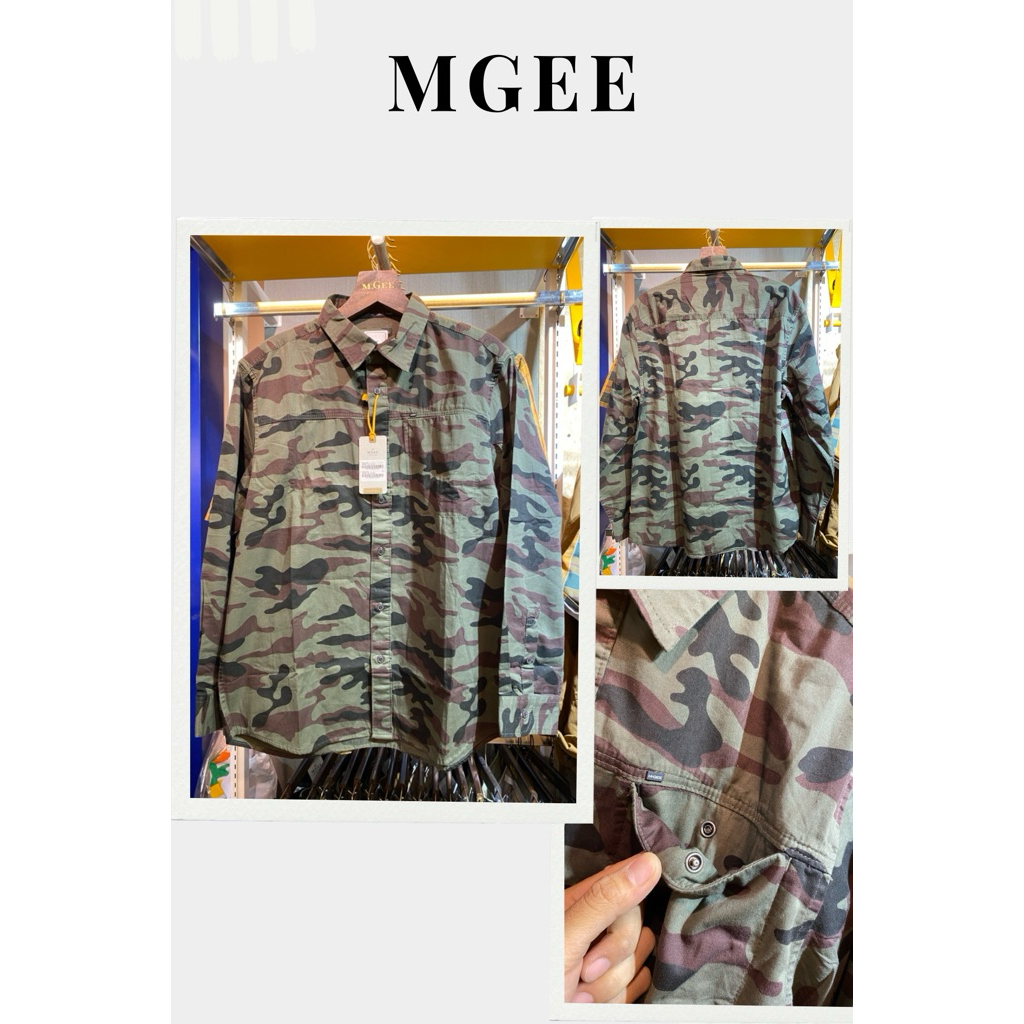 Kemeja Kasual Tactical Lengan Panjang Pria Motif Loreng Bahan Katun Original MGEE TEXAS C012 GREEN