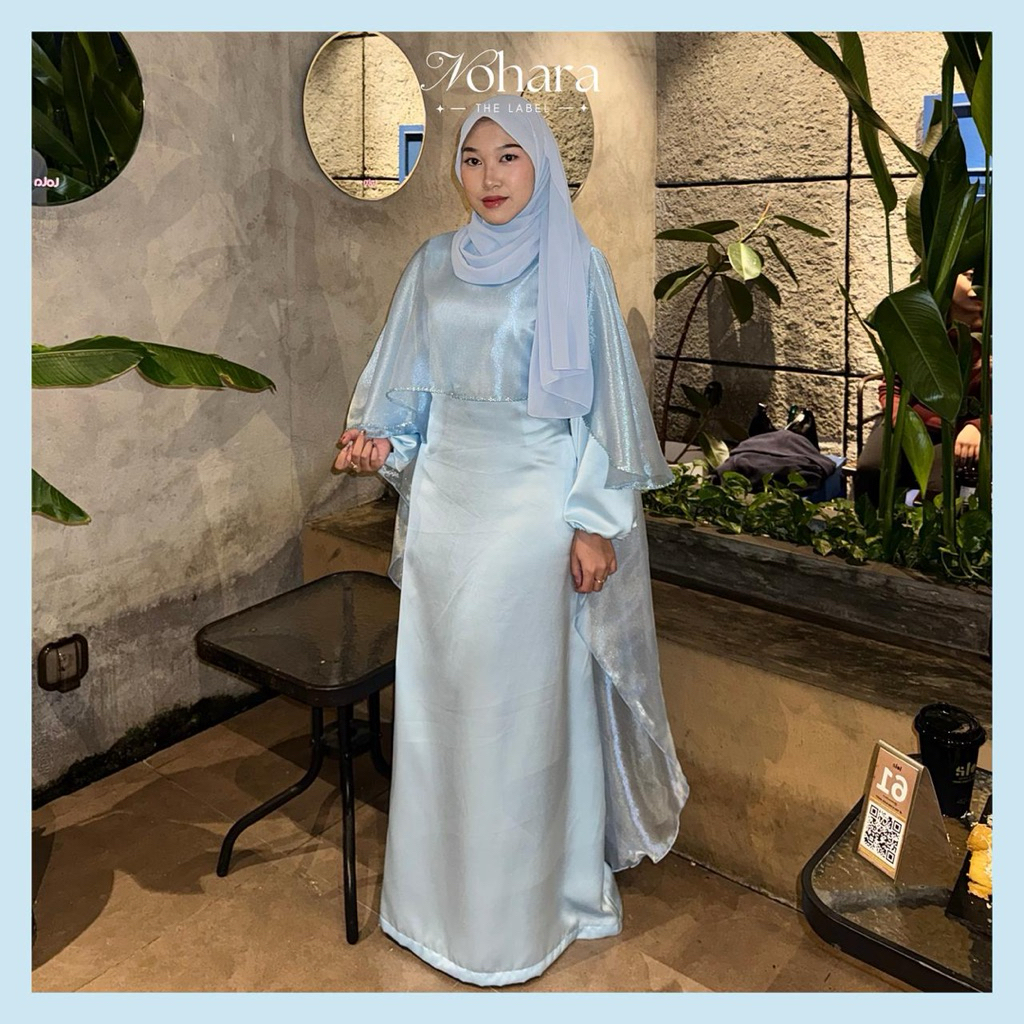 NOHARA - Aurora Satin Dress / Gaun Satin Silk Maxmara / Gaun Satin Muslimah