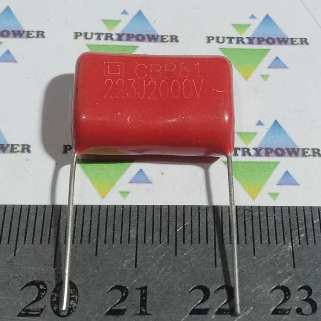 CBB81 223J2000V 20mm 223J 2KV 22nf 22n 2000v MILAR kapasitor 223 2kv mylar capacitor MERAH